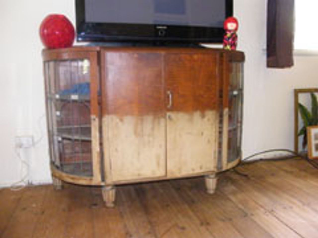 Furniture stripped bare by toxic flood water